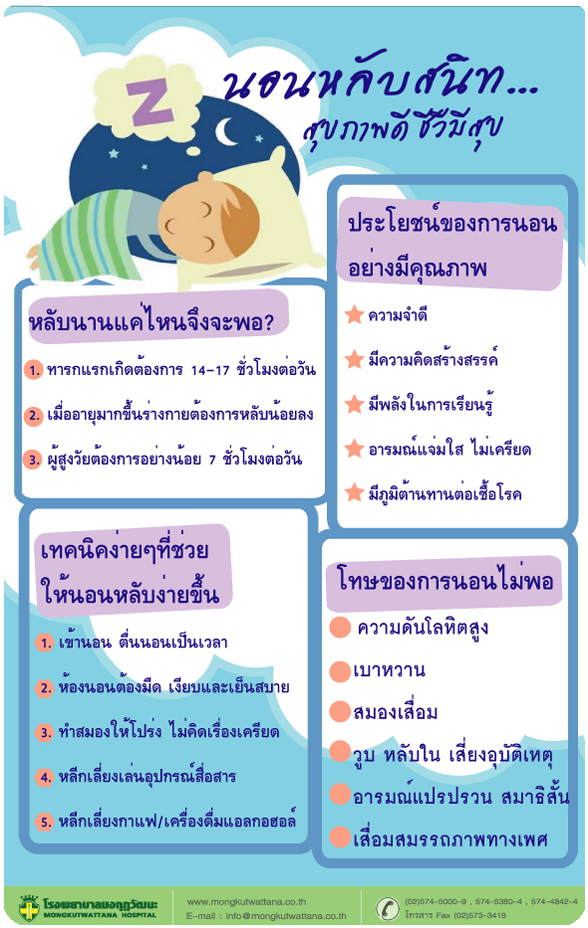 นอนหลับสนิทสุขภาพดี มีความสุข